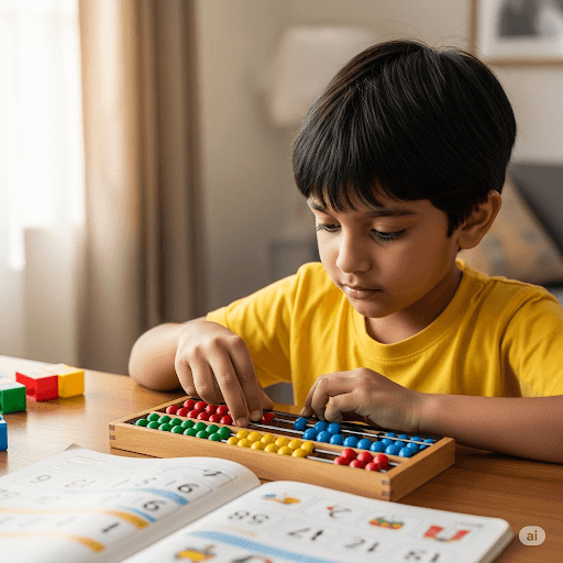 Students enjoying a rhythmic abacus class