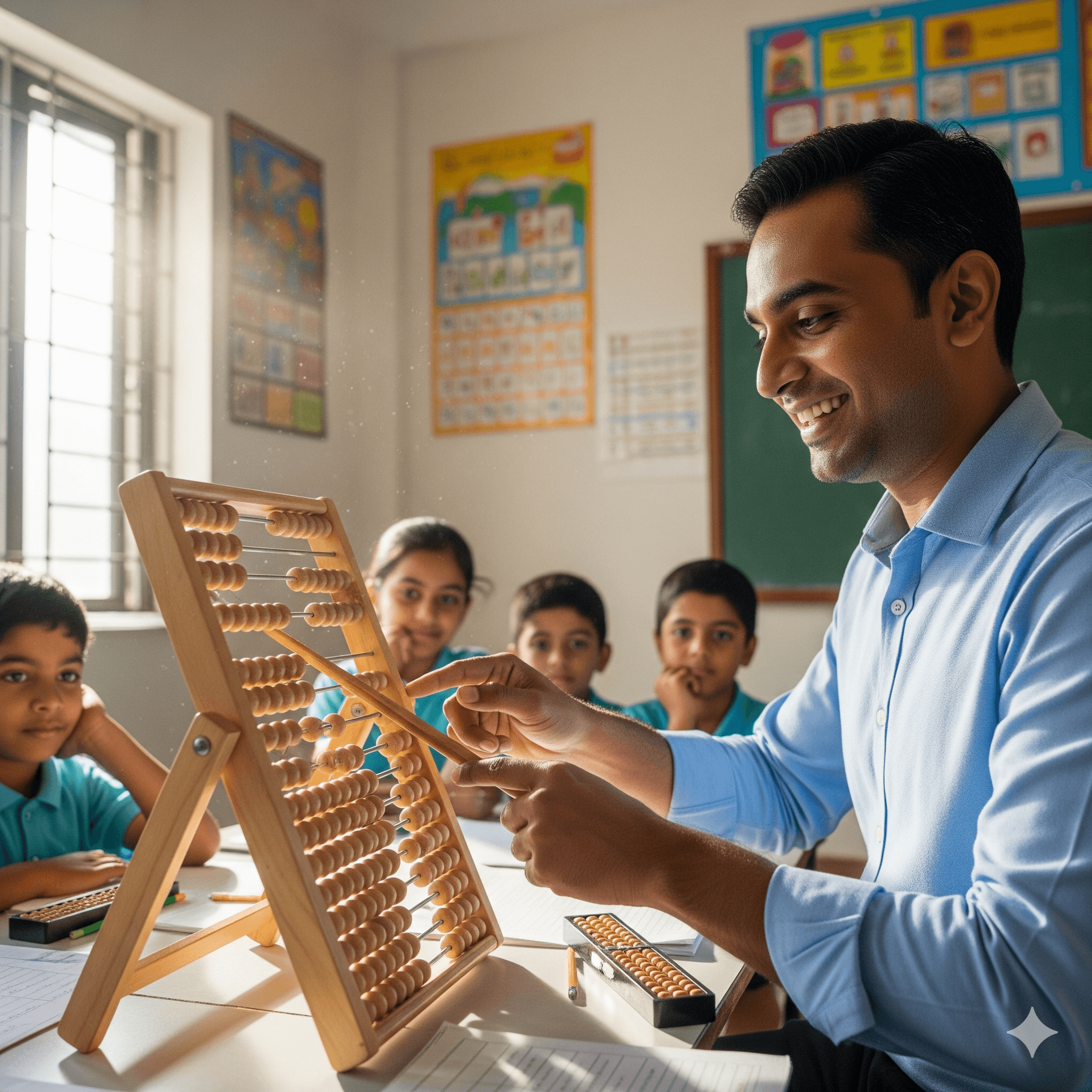 Teachers attending a rhythmic abacus training workshop