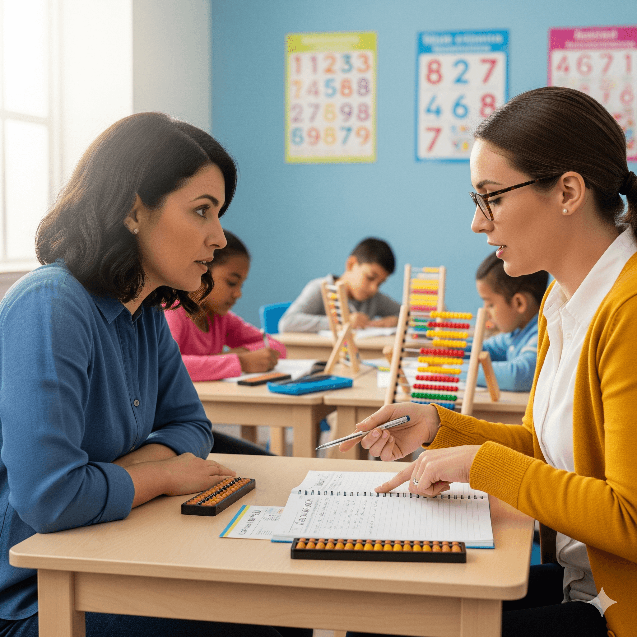 School community with teachers and students collaborating